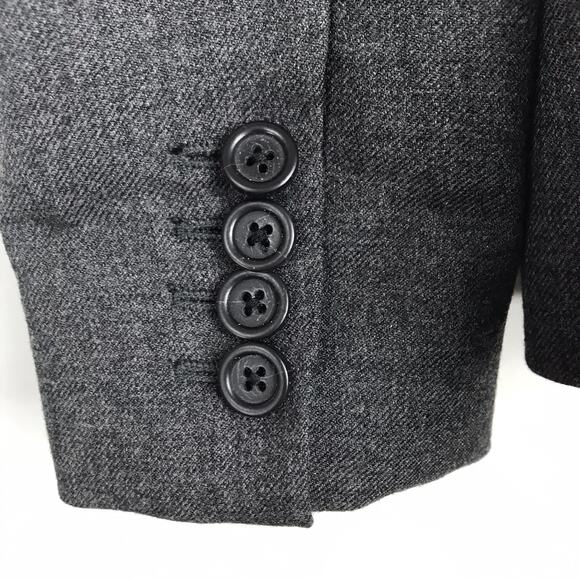 J.Crew Regent Blazer In Wool Flannel Gray One Button Lined Pockets Womens Size 2 - Picture 8 of 12